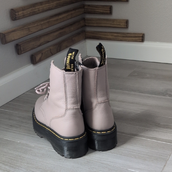 Dr. Martens Light Pink Combat Boots - Picture 5 of 10